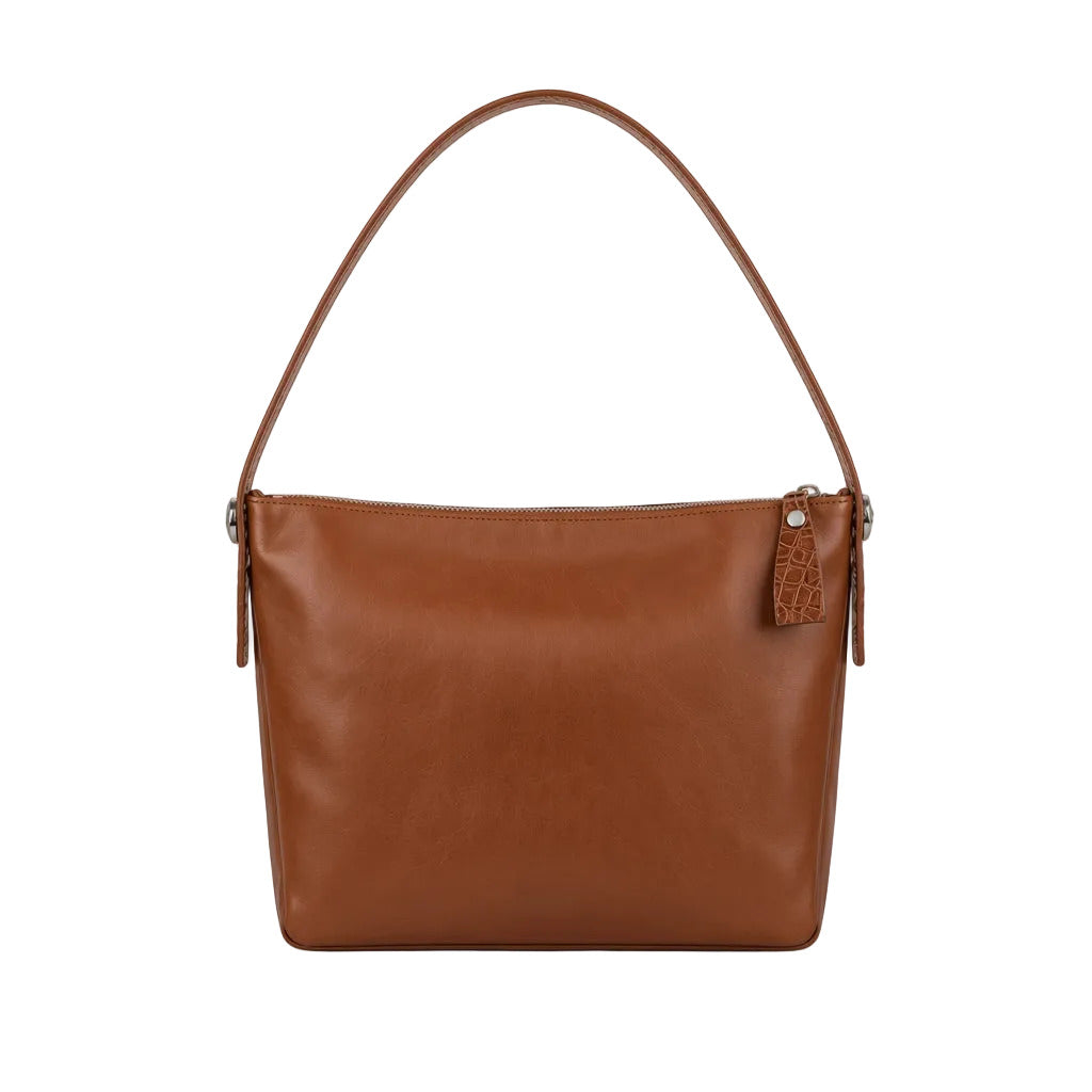 LISA | Handtasche Cognac Nappaleder – Handtasche mit verstellbarem Schultergurt