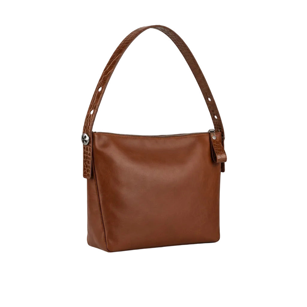 LISA | Handtasche Cognac Nappaleder – Handtasche mit verstellbarem Schultergurt