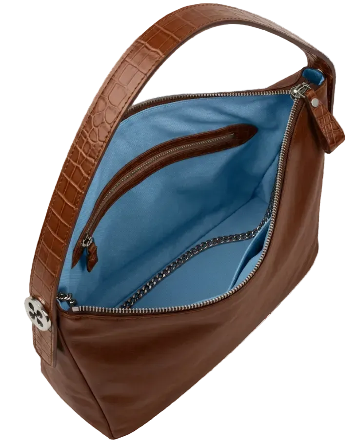 LISA | Handtasche Cognac Nappaleder – Handtasche mit verstellbarem Schultergurt