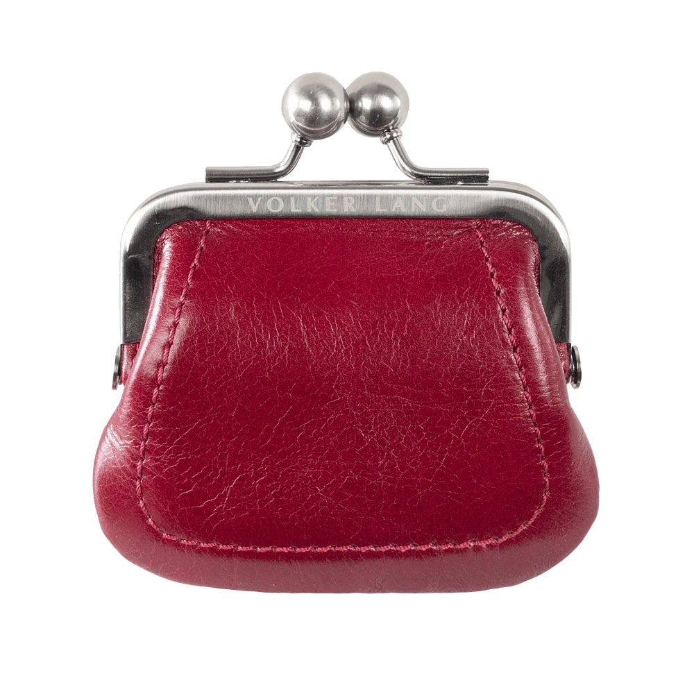 LEU | Portemonnaie Rot (Cardinal) Vintage Leder – Portemonnaie mit Kugelverschluss