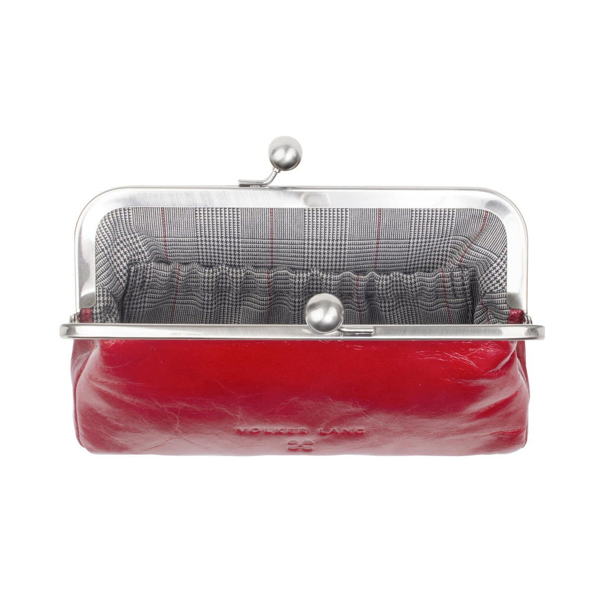 VISAGE | Kosmetiktasche Rot (Cardinal) Vintage Leder – Kosmetiktasche mit Bügelverschluss