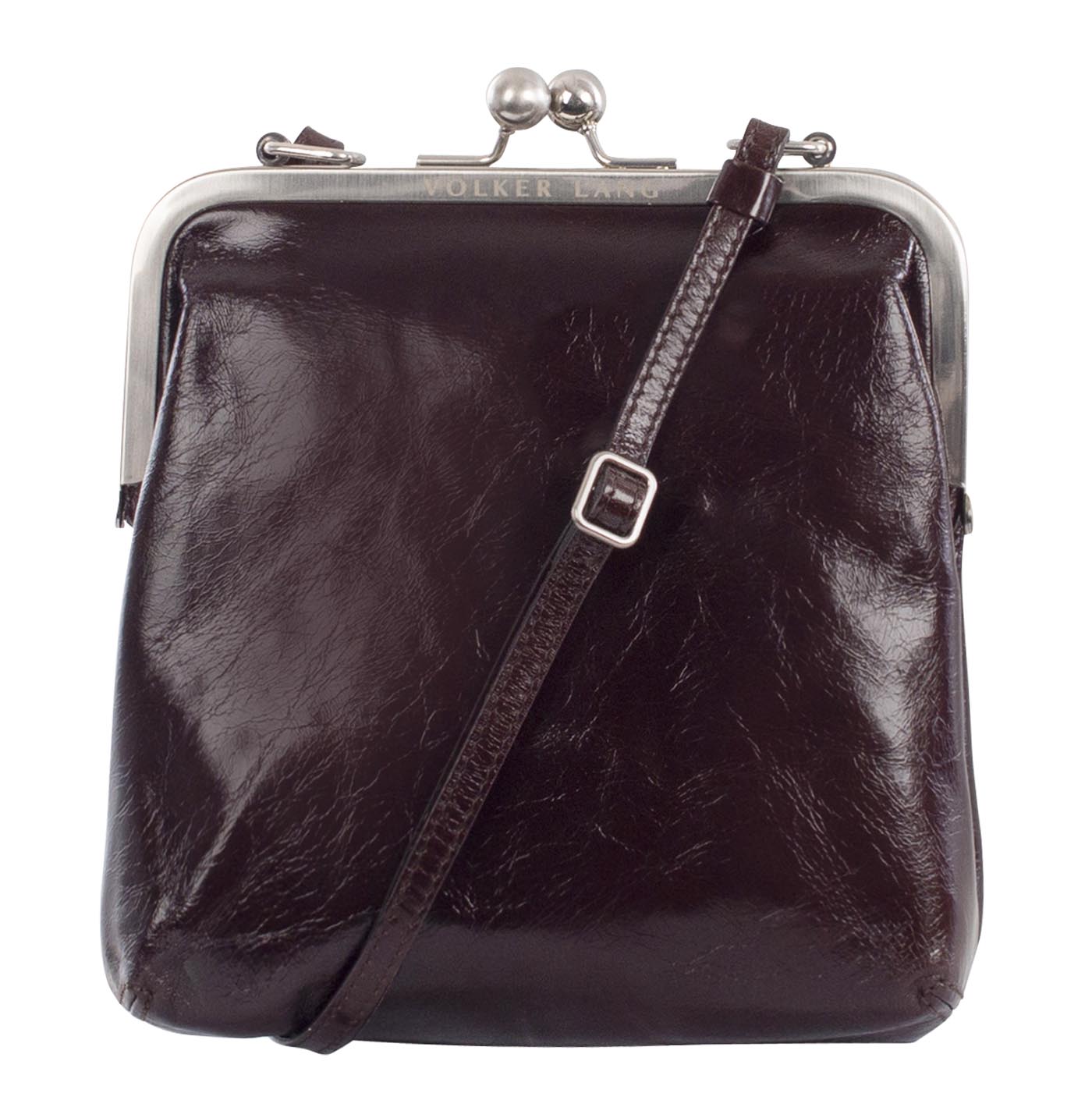 IDA | Ledertasche Dunkelbraun Vintage – kleine Bügeltasche zum Schrägtragen