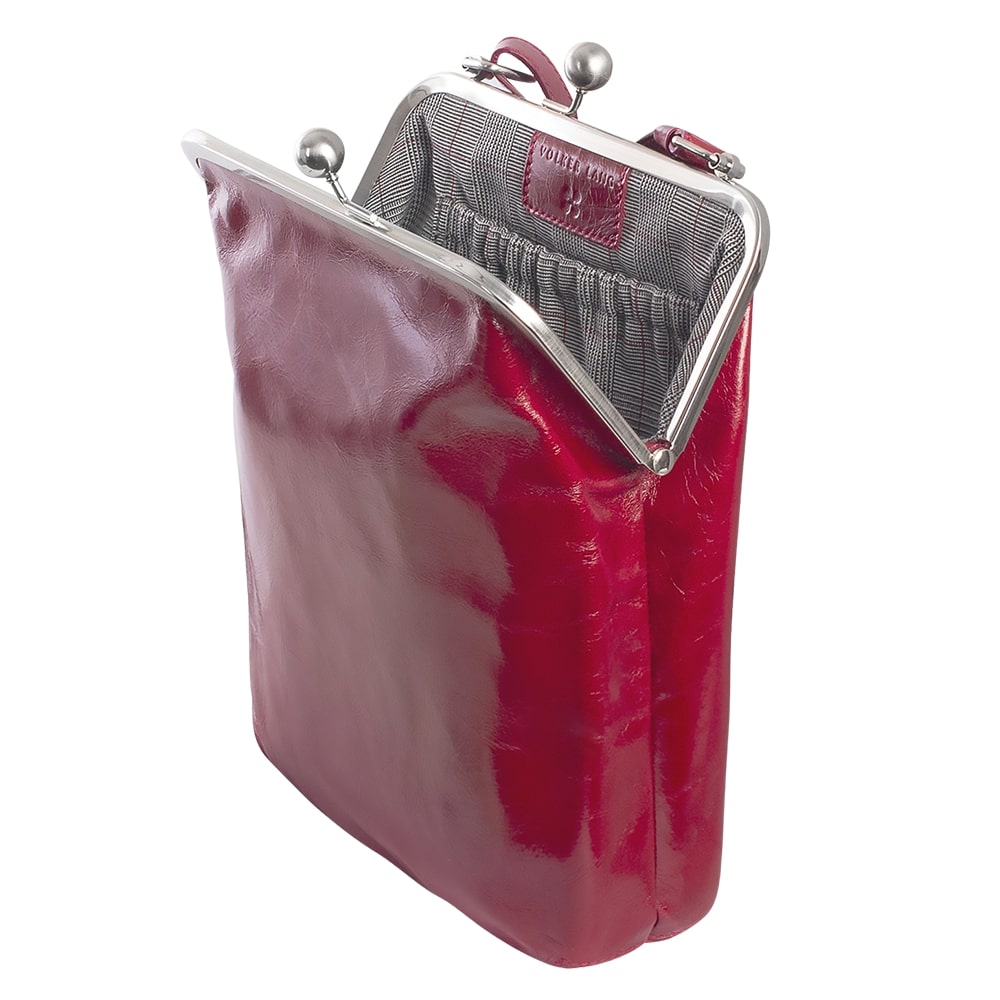 LOLA | Umhängetasche Rot (Cardinal) Vintage Leder – Umhängetasche mit Bügelverschluss