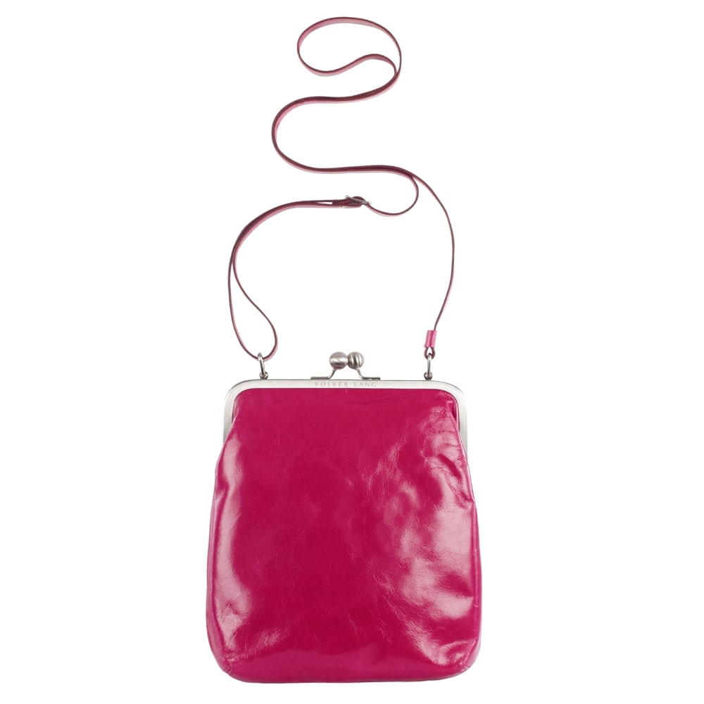 LOLA | Umhängetasche Pink (Fuchsia) Vintage Leder – mit Bügelverschluss