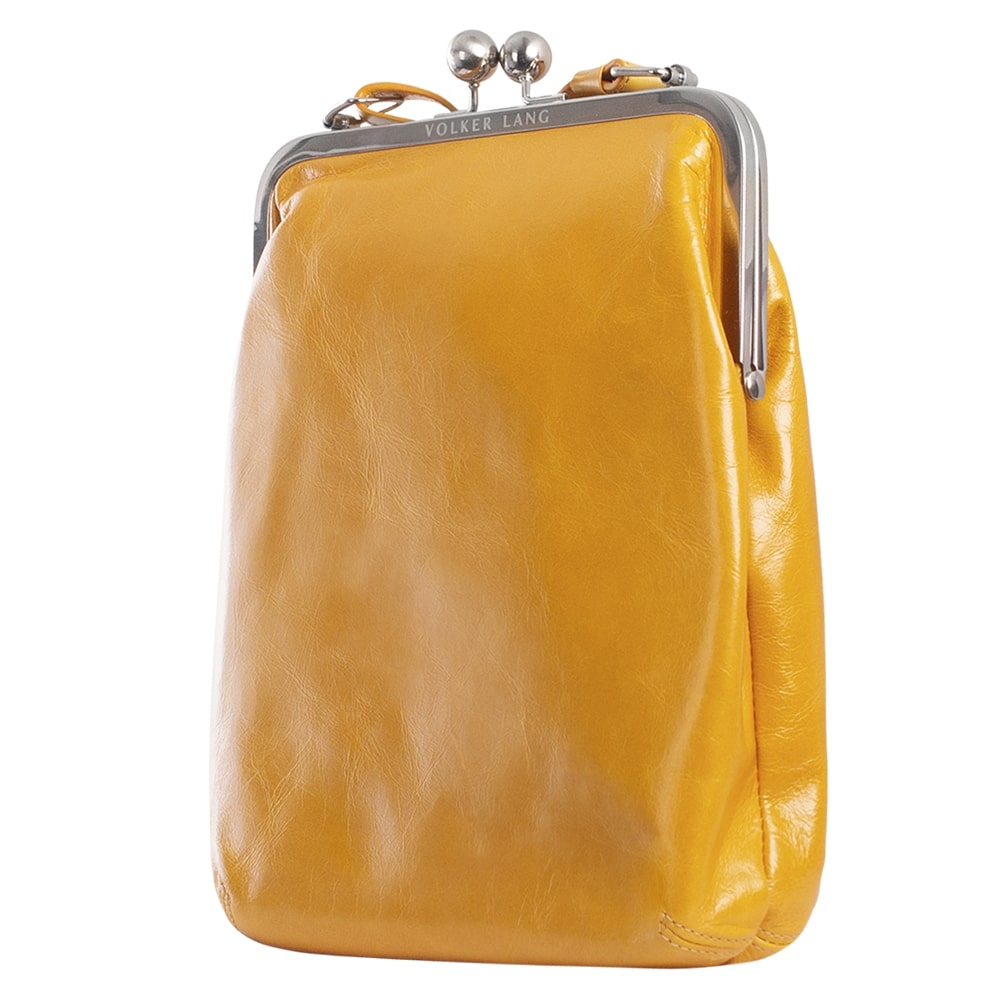LOLA | Umhängetasche Gelb (Senfgelb) Vintage Leder – mit Bügelverschluss