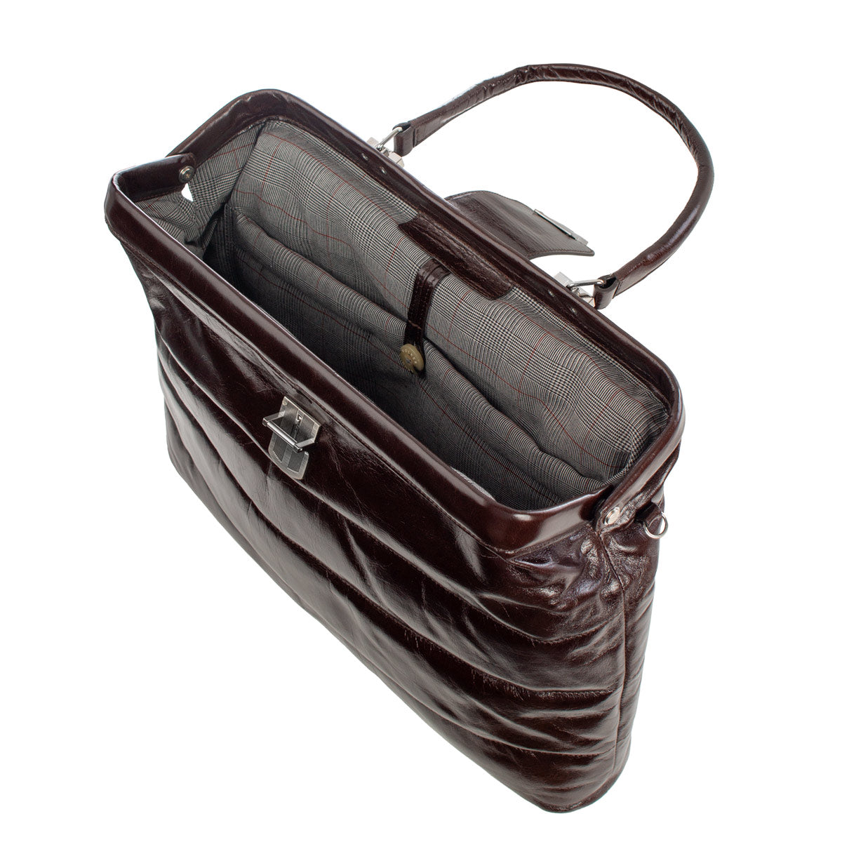 LUCA | Handtasche Schwarz Nappaleder – Handtasche mit abschließbarem Schloss und Laptopfach