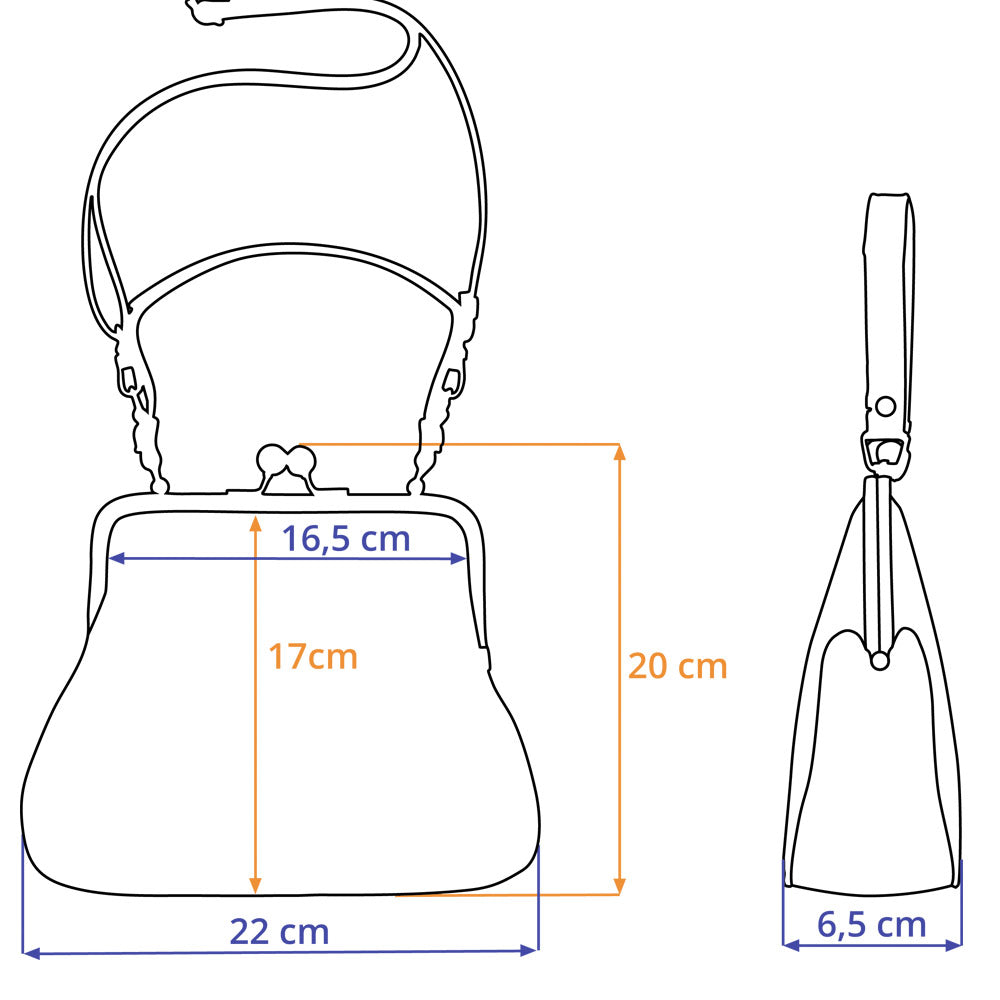 AUDREY | Handtasche Schwarz Vintage – kleine Ausgehtasche mit festem Boden