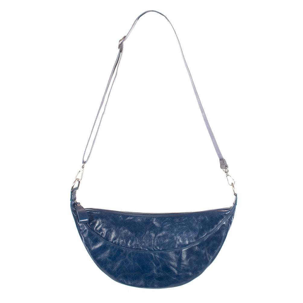 LUNA | Umhängetasche Marineblau Vintage – geräumige Tasche mit Reißverschluss