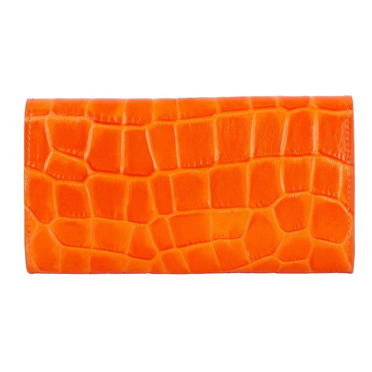 YEN | Portemonnaie Orange (Pumpkin) Kroko Leder – Portemonnaie mit 8 Kartenfächern