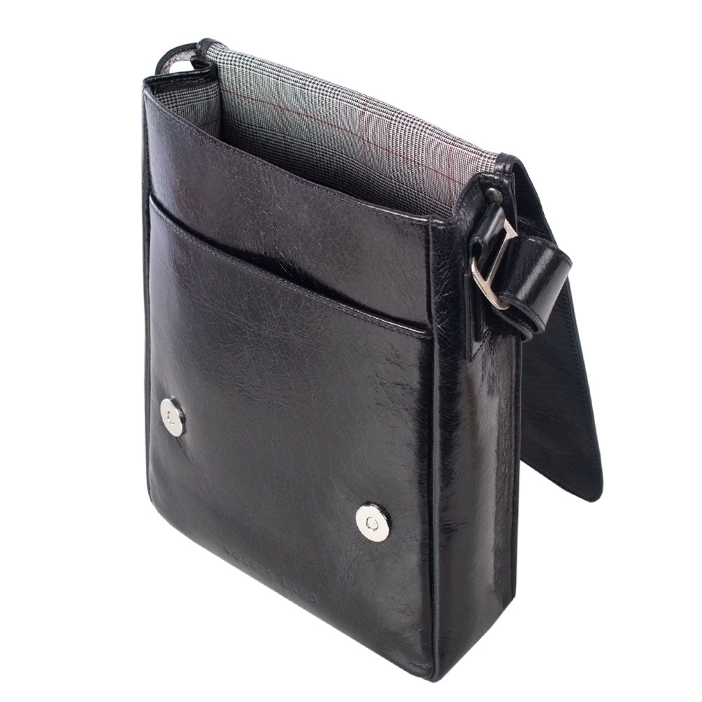 ROBIN | Umhängetasche Schwarz Vintage – Crossbody mit Magnetschloss