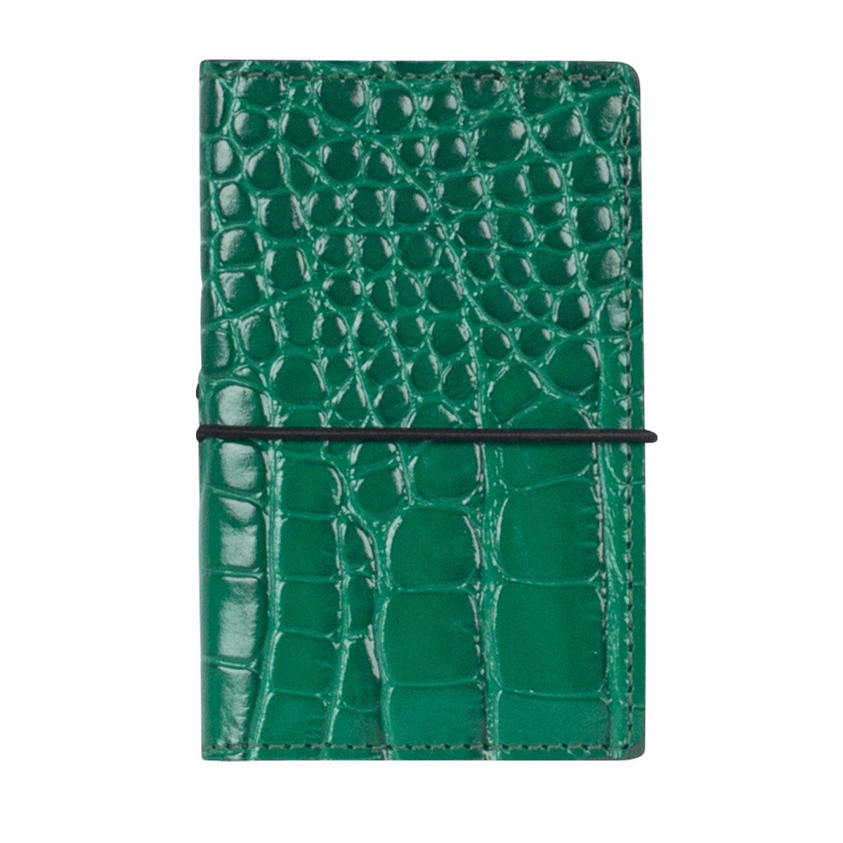 RIAL | Business Card Case Turquoise (Mermaid) Croc – Pouch with Elastic Band Closure