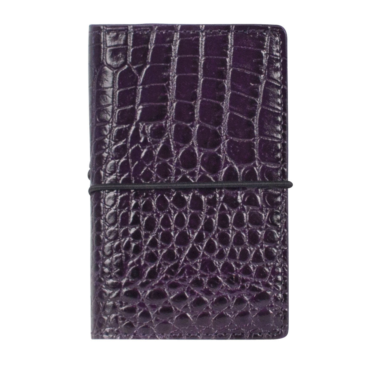 RIAL | Business Card Case Pink-Orange (Passionfruit) Crocodile – Pouch with Elastic Closure