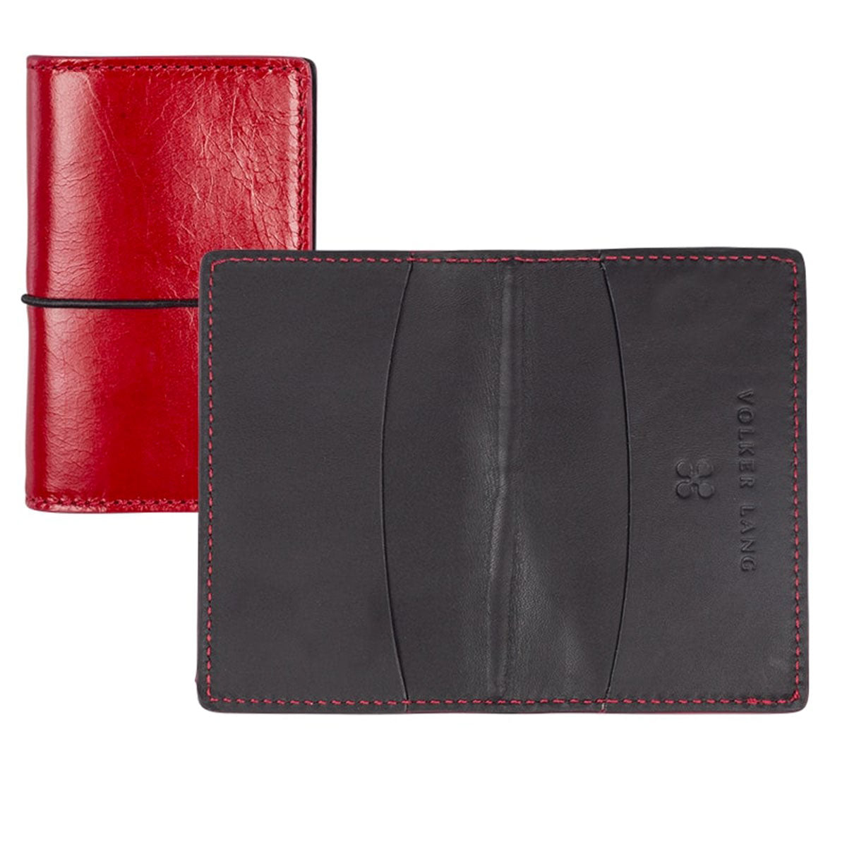 RIAL | Business Card Case Red (Cardinal) Vintage - Pouch with Elastic Closure