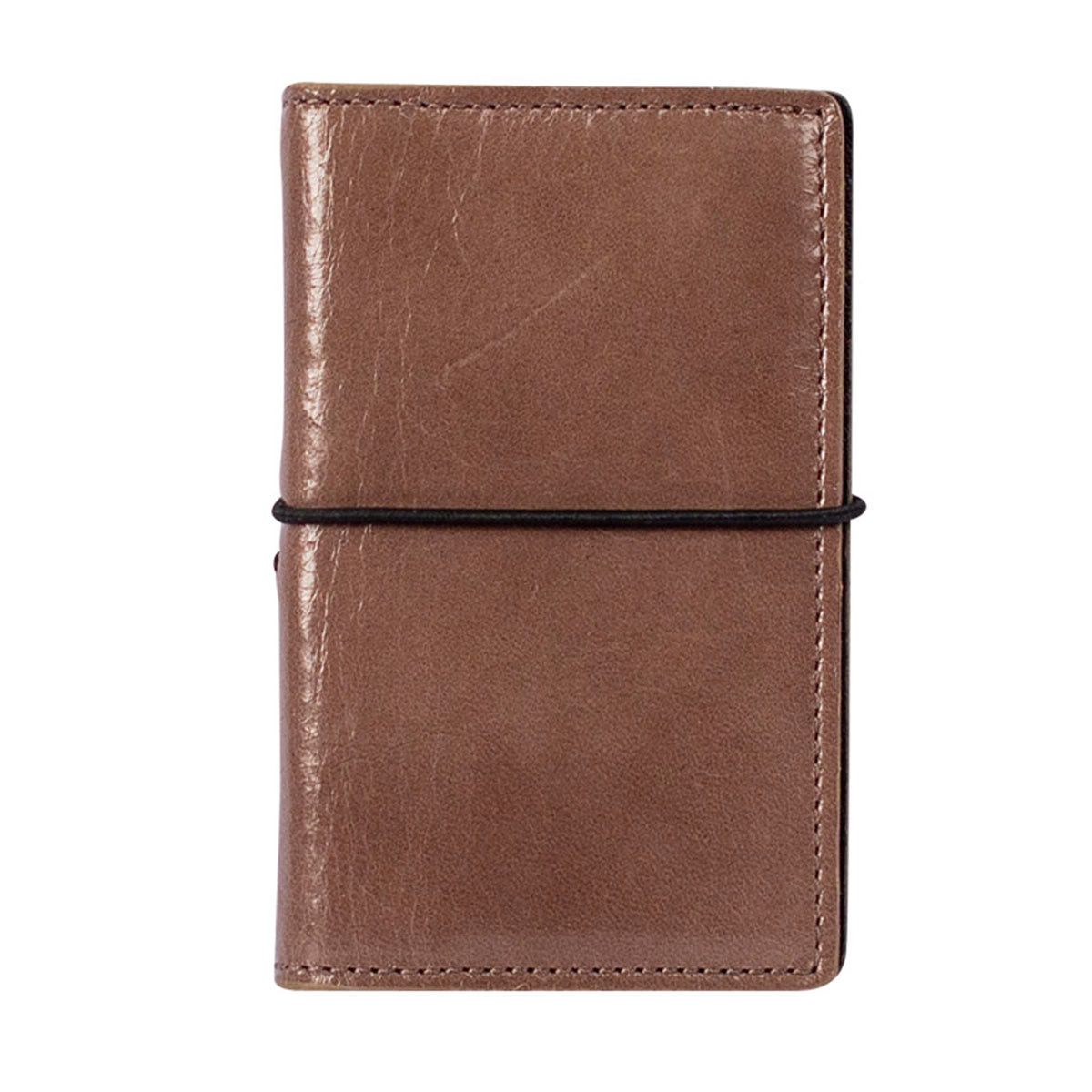 RIAL | Business Card Case Taupe Vintage – Pouch with Elastic Band Closure