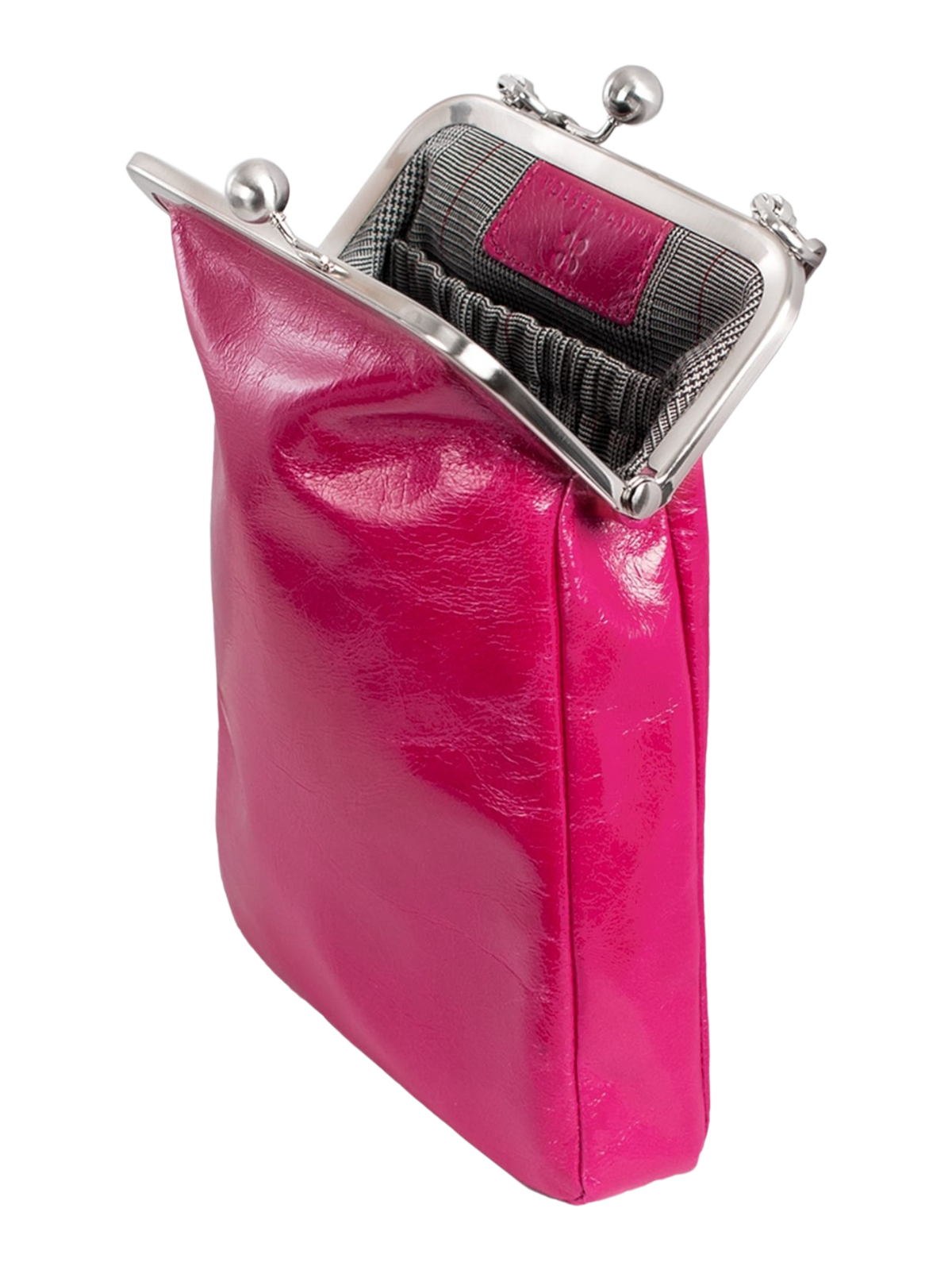 MILA | Handtasche Pink (Fuchsia) Vintage Leder – Handtasche mit Bügelverschluss und Platz für Handy