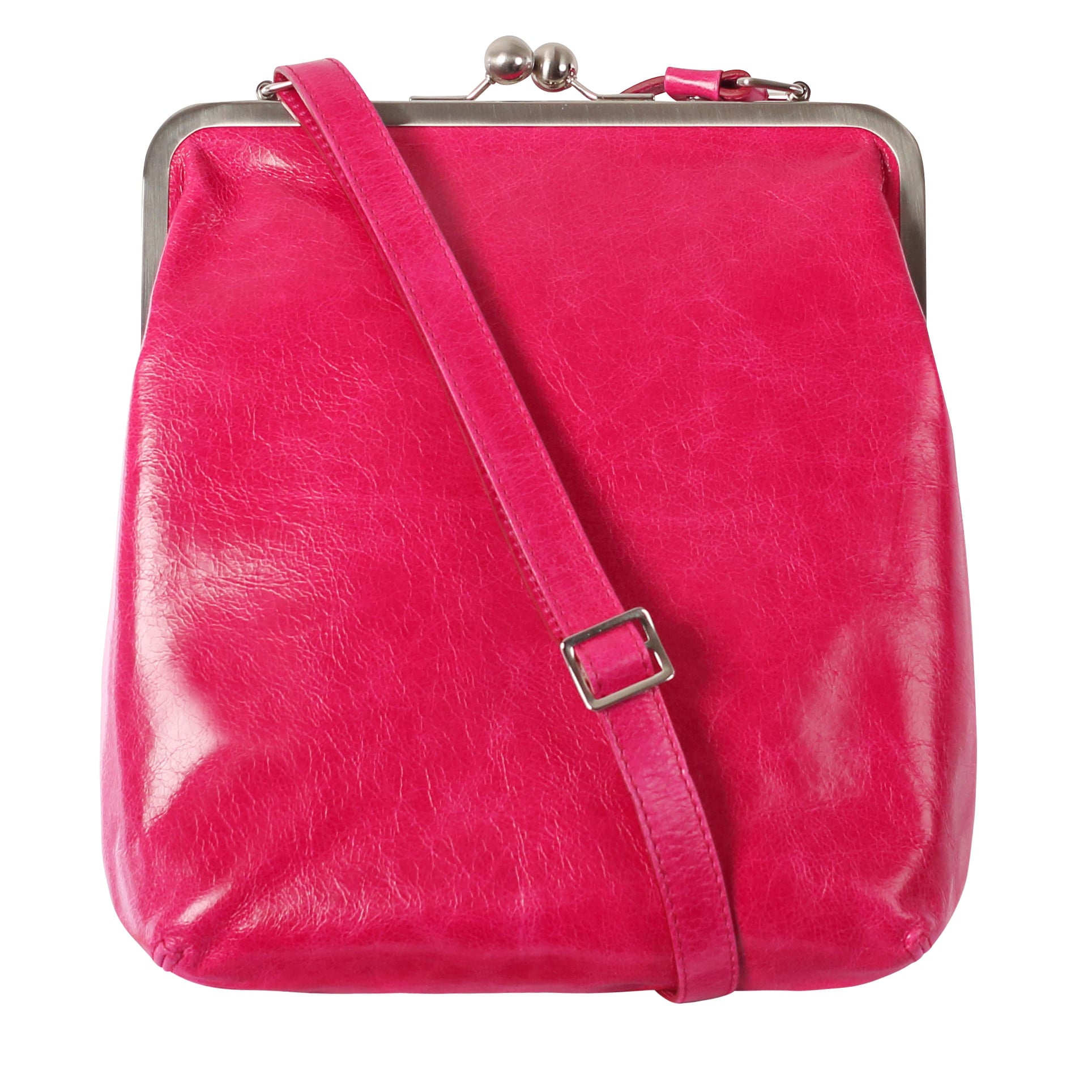 MATA | Umhängetasche Pink (Fuchsia) Vintage – mittlere Größe mit Bügelverschluss