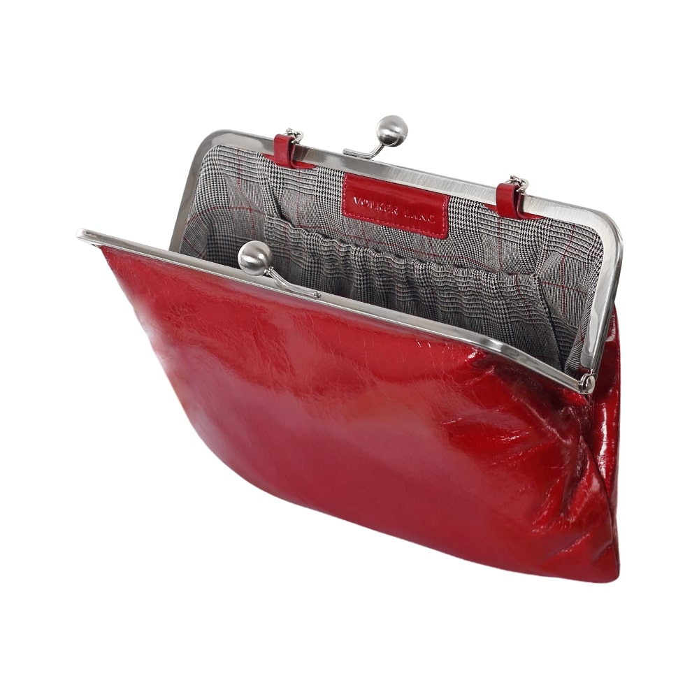 MARLENE | Handtasche Rot (Cardinal) Vintage – Clutch mit Bügelverschluss