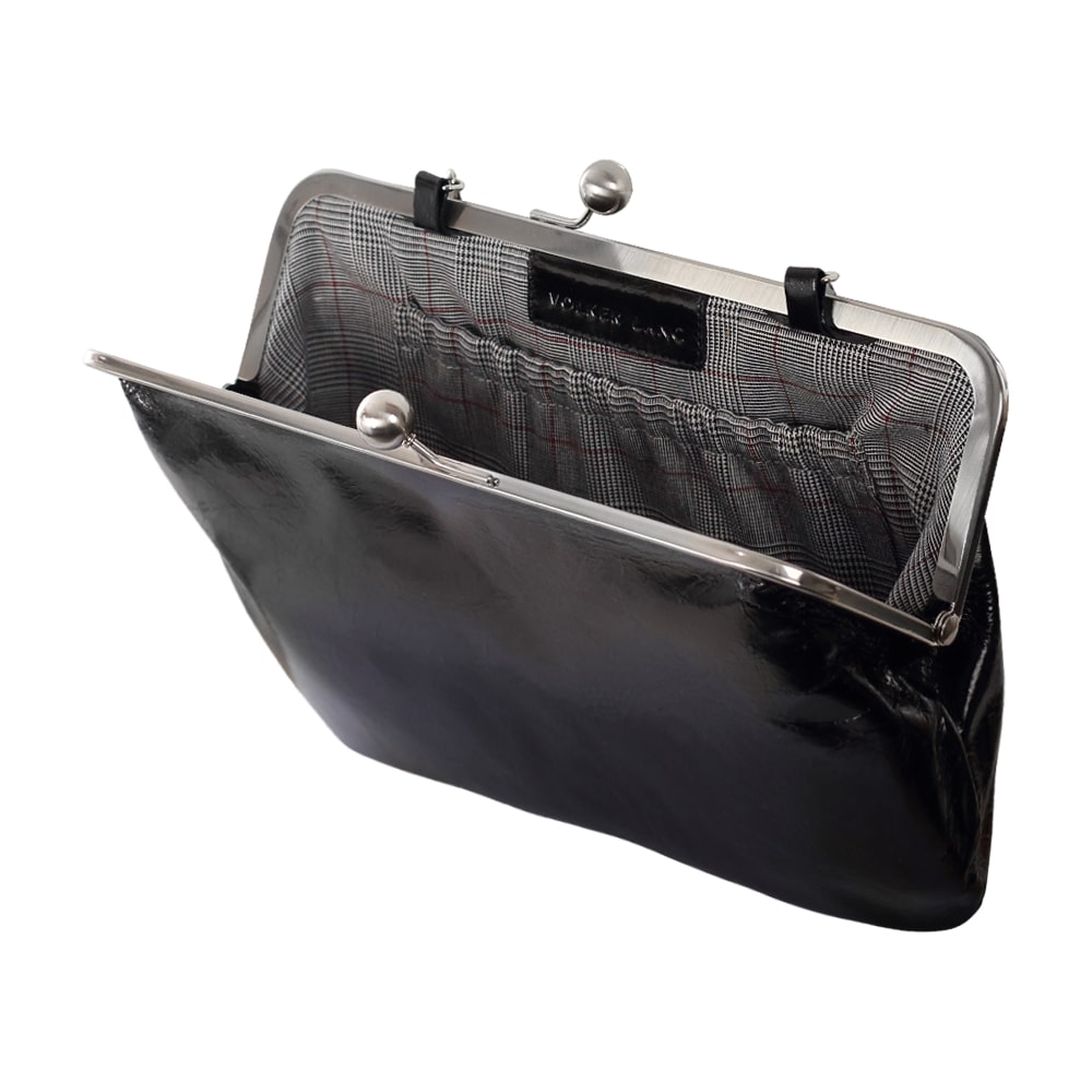 MARLENE | Handtasche Schwarz Vintage – Clutch mit Bügelverschluss