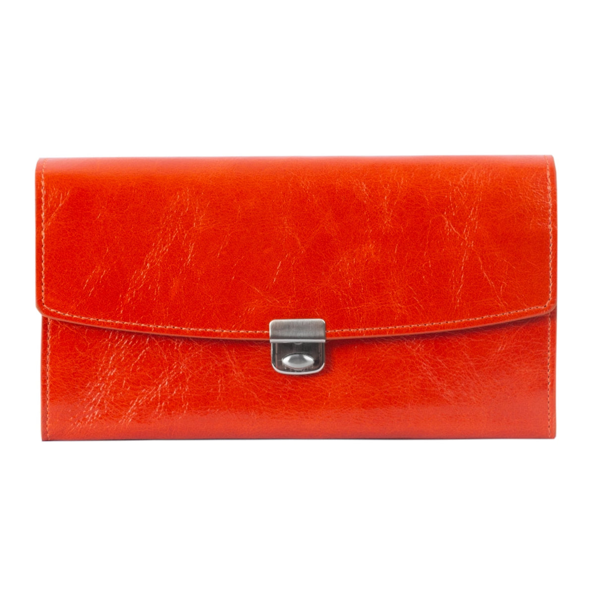 RUBEL | Leder Portemonnaie Orange (Mandarine) Vintageleder mit Reißverschluss-Münzfach und Leiterschloss