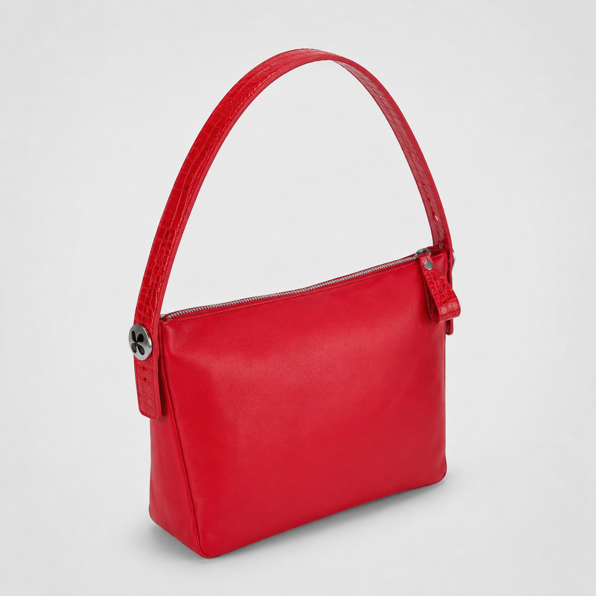 LISA | Handtasche Rot (Kirschrot) Buttero Leder – Handtasche mit verstellbarem Schultergurt
