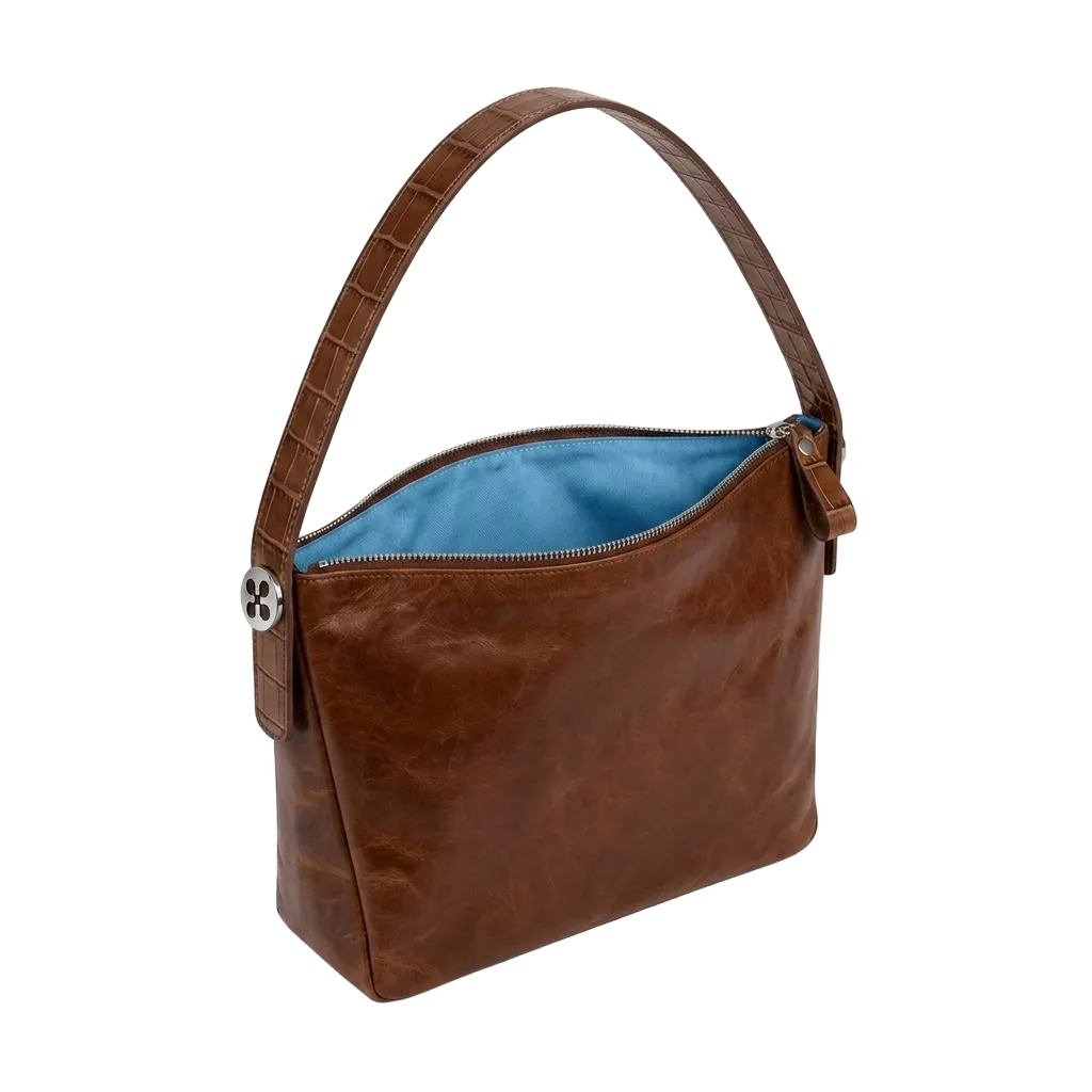 LISA | Handtasche Cognac Nappaleder – Handtasche mit verstellbarem Schultergurt