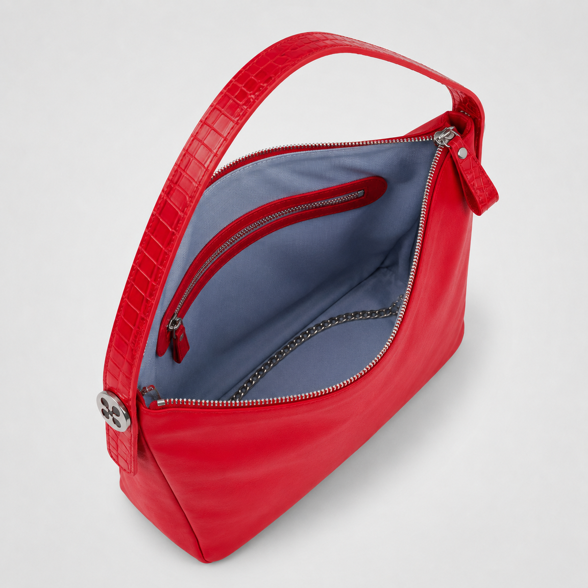 LISA | Handtasche Rot (Kirschrot) Buttero Leder – Handtasche mit verstellbarem Schultergurt