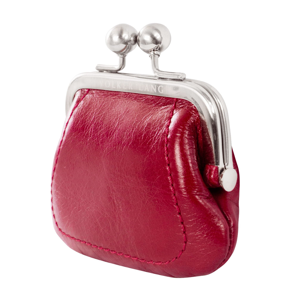 LEU | Portemonnaie Rot (Cardinal) Vintage Leder – Portemonnaie mit Kugelverschluss