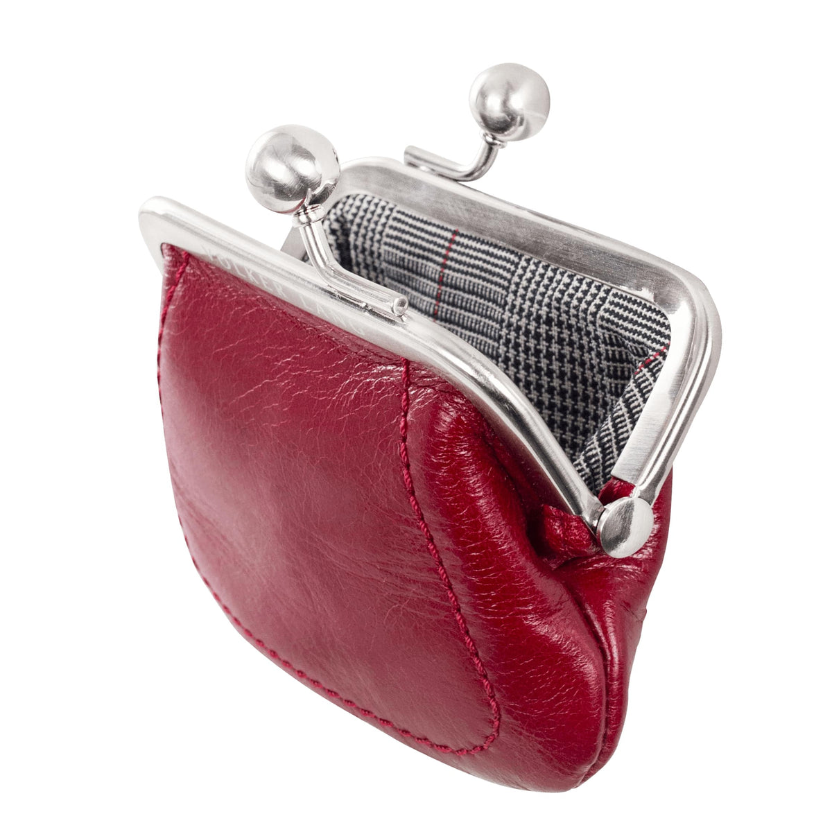 LEU | Portemonnaie Rot (Cardinal) Vintage Leder – Portemonnaie mit Kugelverschluss