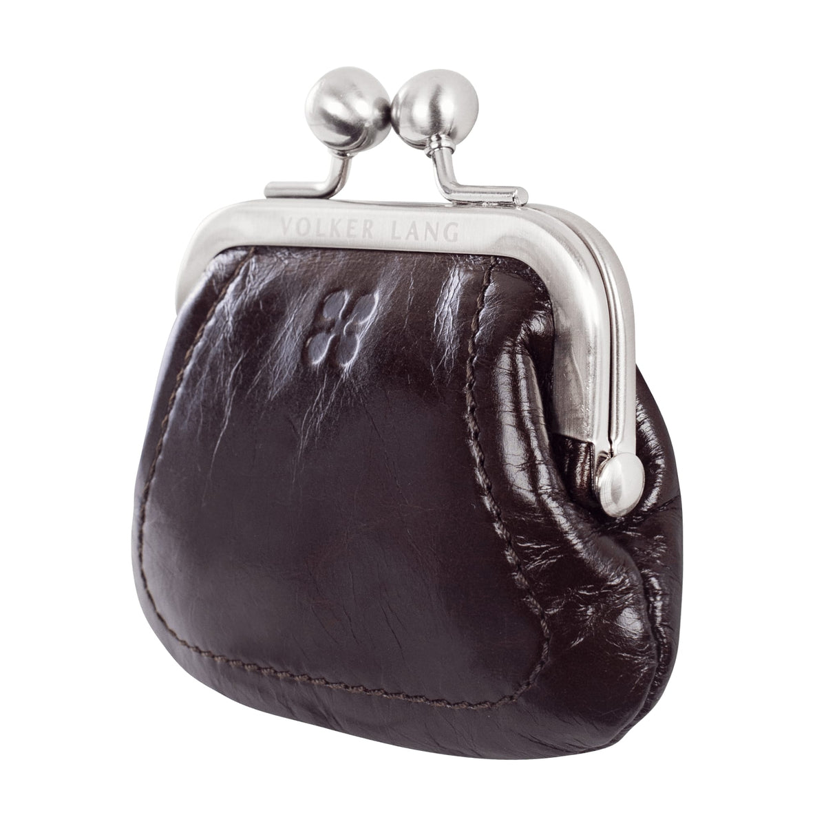 LEU | Portemonnaie Braun (Dunkelbraun/Ebony) Vintage Leder – Portemonnaie mit Kugelverschluss