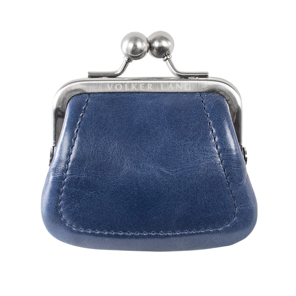 LEU | Portemonnaie Marineblau (Ink) Vintage Leder – Portemonnaie mit Kugelverschluss