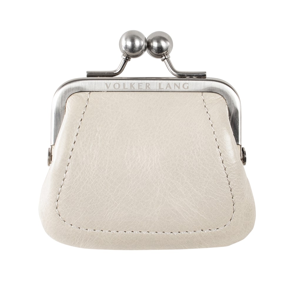 LEU | Portemonnaie Weiß (Elfenbein/Ivory) Vintage Leder – Portemonnaie mit Kugelverschluss