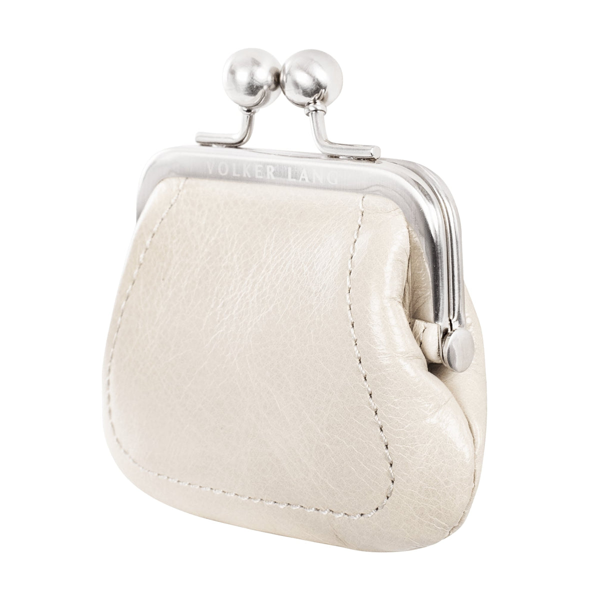 LEU | Portemonnaie Weiß (Elfenbein/Ivory) Vintage Leder – Portemonnaie mit Kugelverschluss