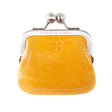 LEU | Portemonnaie Gelb (Senfgelb) Vintage Leder – Portemonnaie mit Kugelverschluss