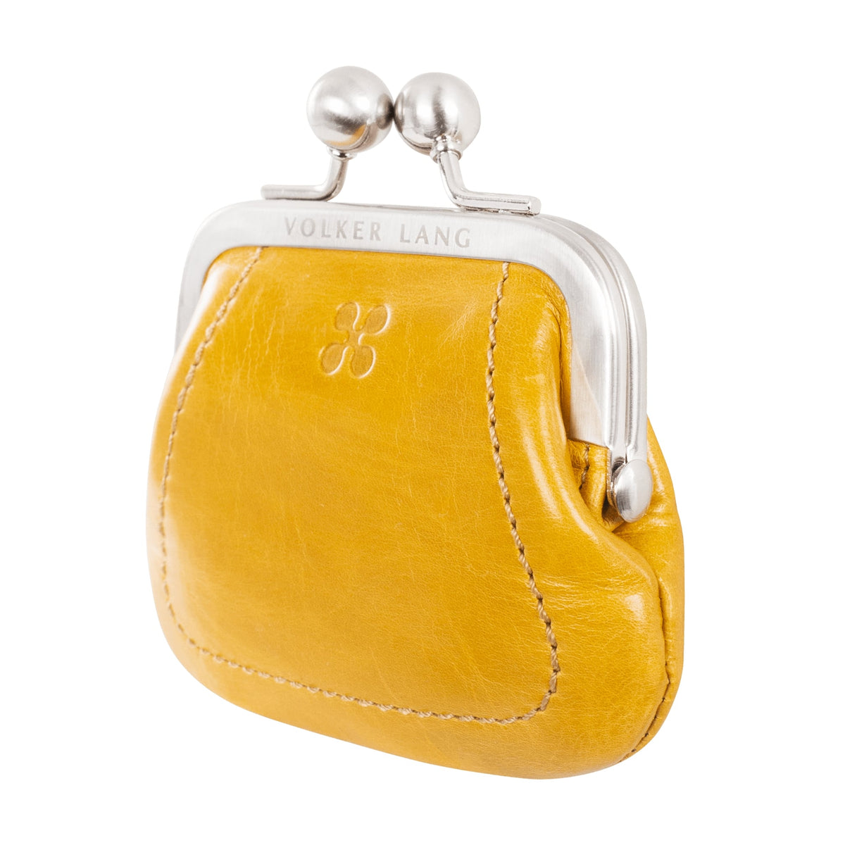 LEU | Portemonnaie Gelb (Senfgelb) Vintage Leder – Portemonnaie mit Kugelverschluss