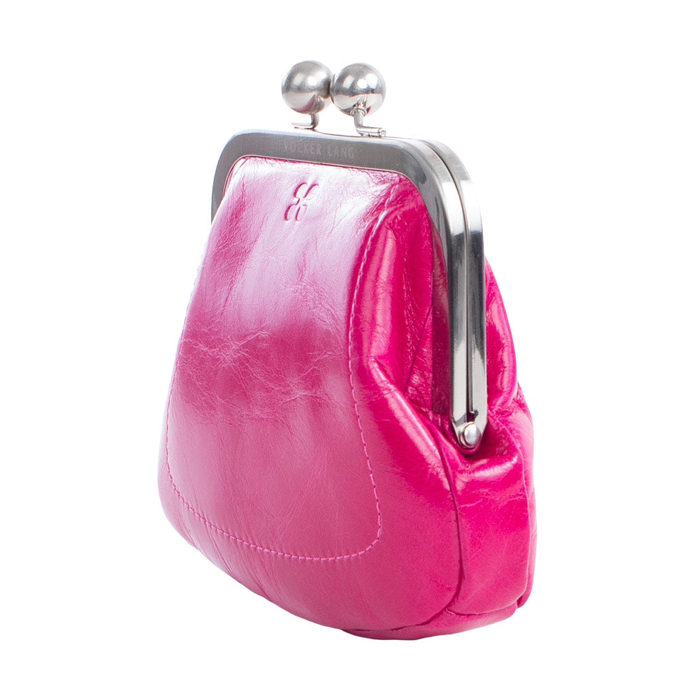 DOBRA | Portemonnaie-Etui Pink (Fuchsia) Vintage Leder – Portemonnaie-Etui mit Bügelverschluss und Münzfach