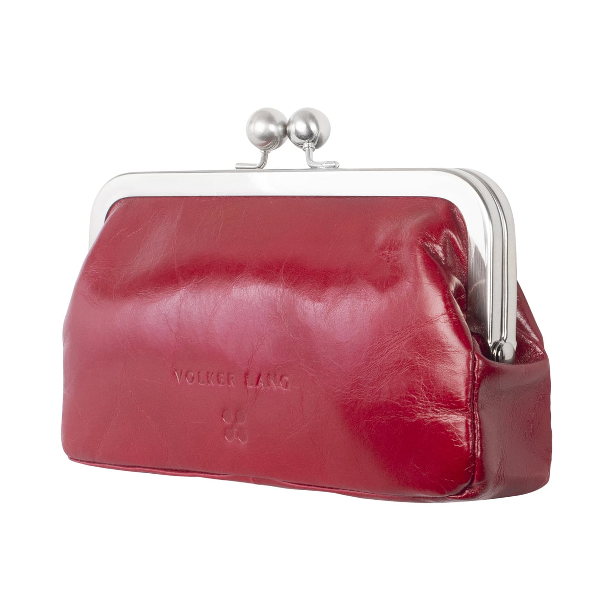 VISAGE | Kosmetiktasche Rot (Cardinal) Vintage Leder – Kosmetiktasche mit Bügelverschluss