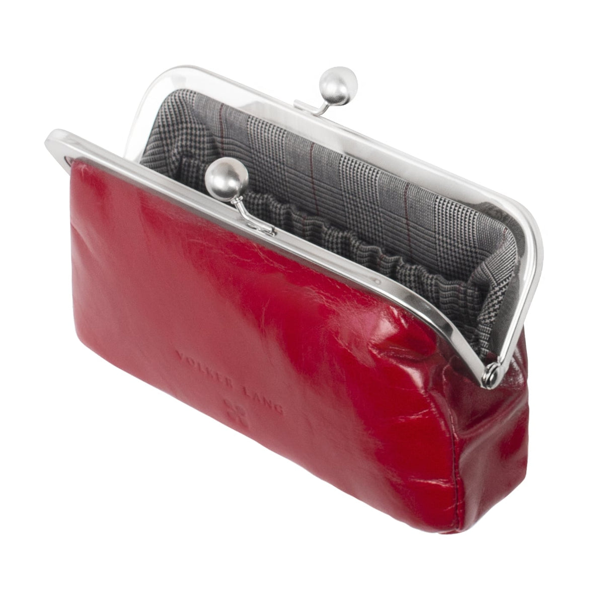 VISAGE | Kosmetiktasche Rot (Cardinal) Vintage Leder – Kosmetiktasche mit Bügelverschluss