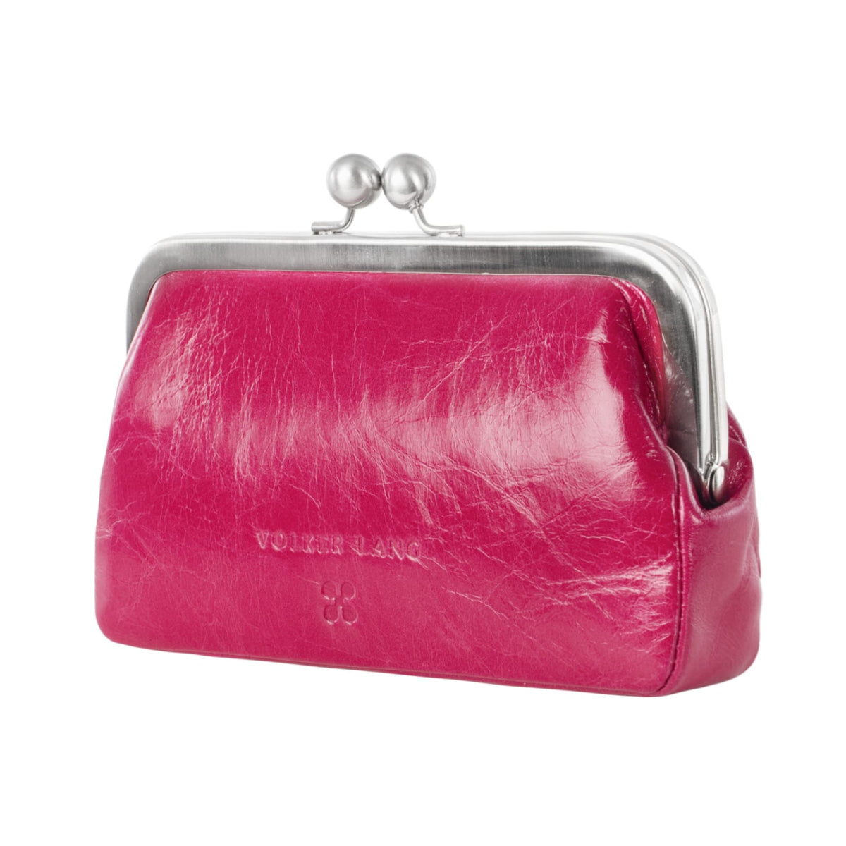 VISAGE | Kosmetiktasche Pink (Fuchsia) Vintage Leder – Kosmetiktasche mit Bügelverschluss