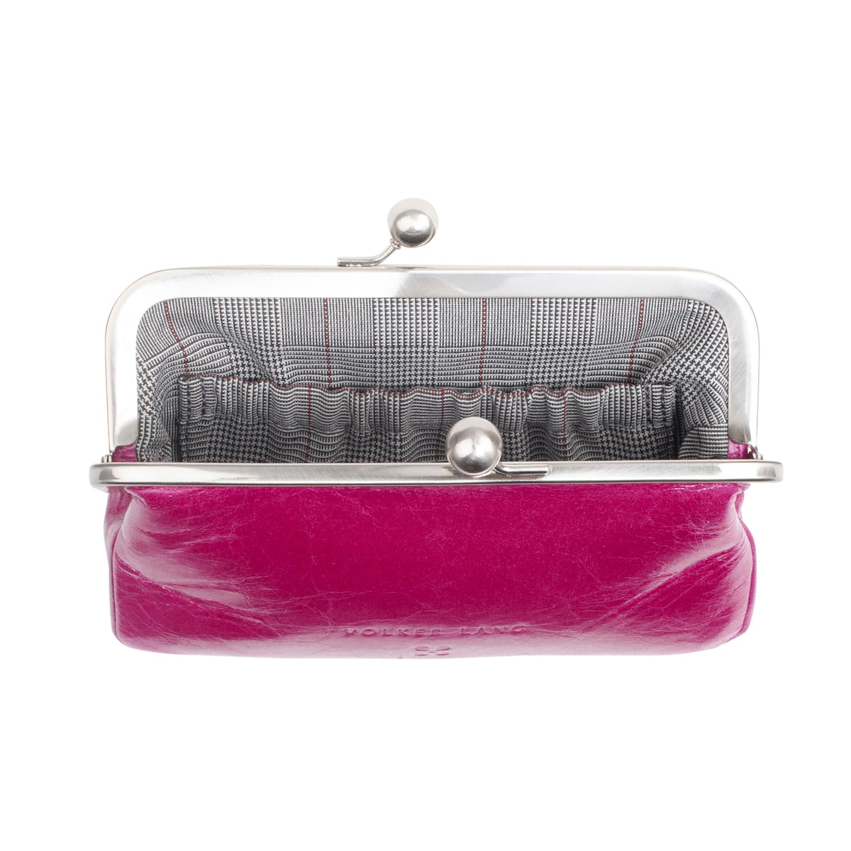 VISAGE | Kosmetiktasche Pink (Fuchsia) Vintage Leder – Kosmetiktasche mit Bügelverschluss