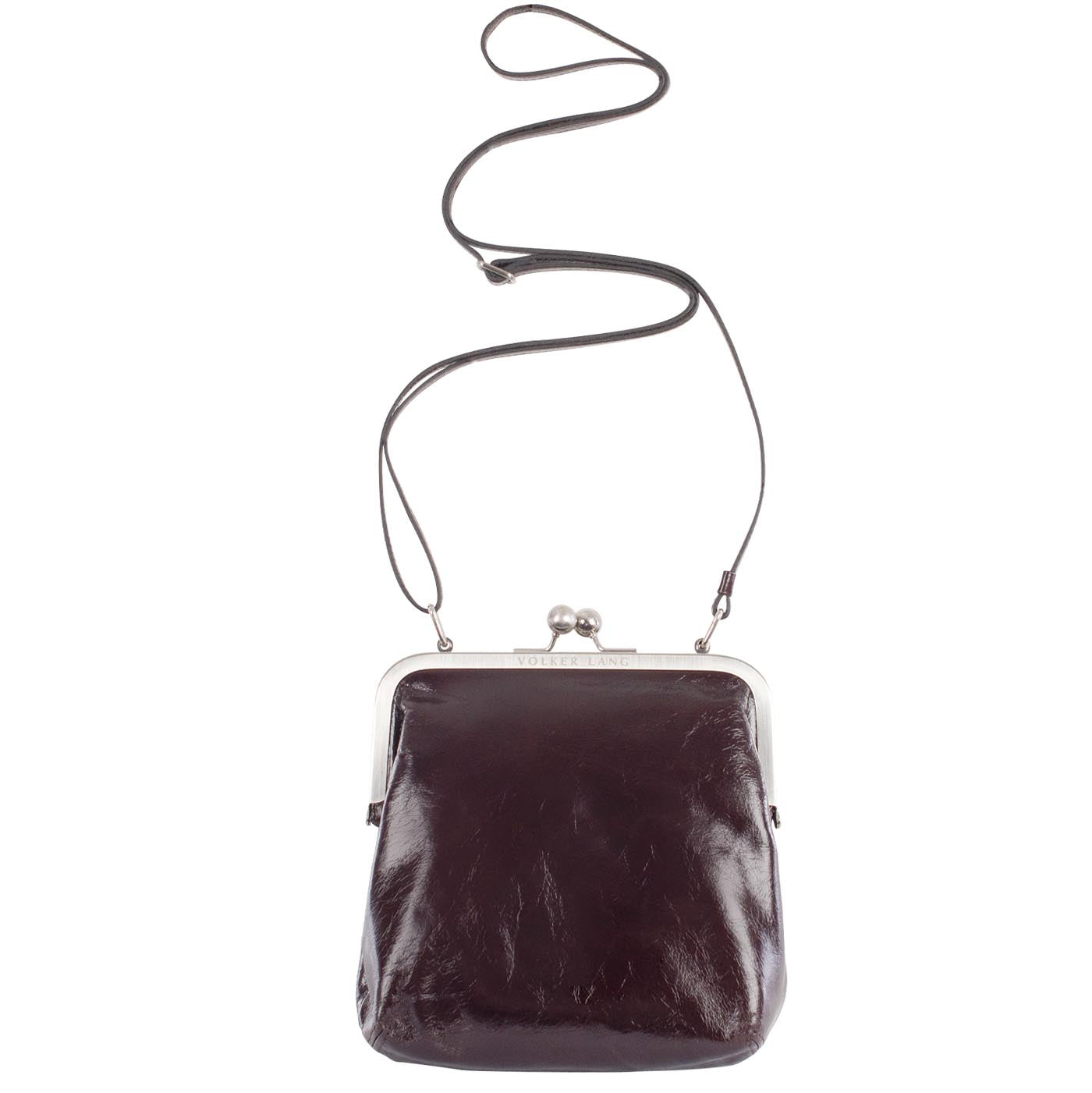 IDA | Ledertasche Dunkelbraun Vintage – kleine Bügeltasche zum Schrägtragen