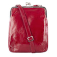 LOLA | Umhängetasche Rot (Cardinal) Vintage Leder – Umhängetasche mit Bügelverschluss