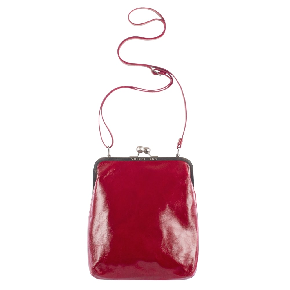 LOLA | Umhängetasche Rot (Cardinal) Vintage Leder – Umhängetasche mit Bügelverschluss