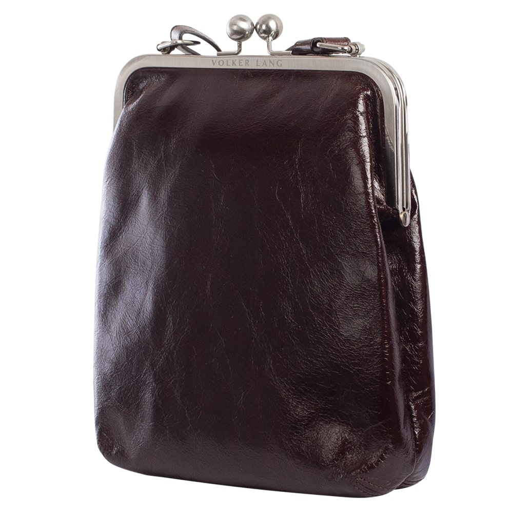 LOLA | Umhängetasche Dunkelbraun Vintage Leder – Umhängetasche mit Bügelverschluss