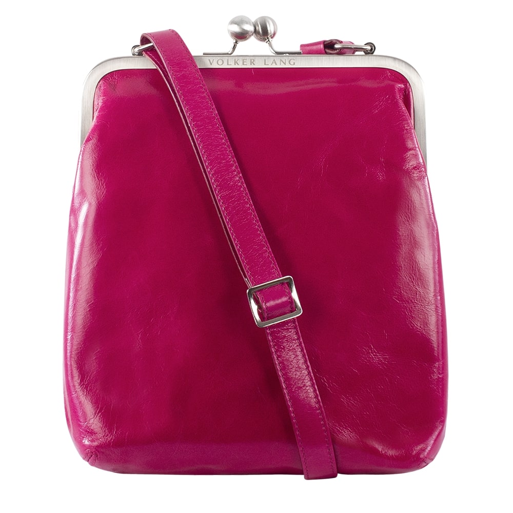 LOLA | Umhängetasche Pink (Fuchsia) Vintage Leder – mit Bügelverschluss