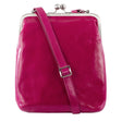 LOLA | Umhängetasche Pink (Fuchsia) Vintage Leder – Umhängetasche mit Bügelverschluss