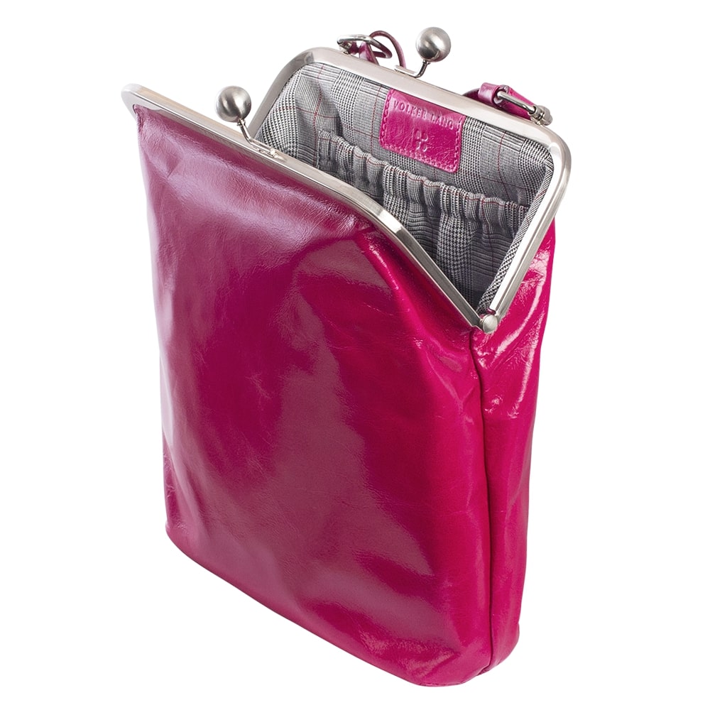 LOLA | Umhängetasche Pink (Fuchsia) Vintage Leder – mit Bügelverschluss