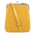 LOLA | Umhängetasche Gelb (Senfgelb) Vintage Leder – Umhängetasche mit Bügelverschluss