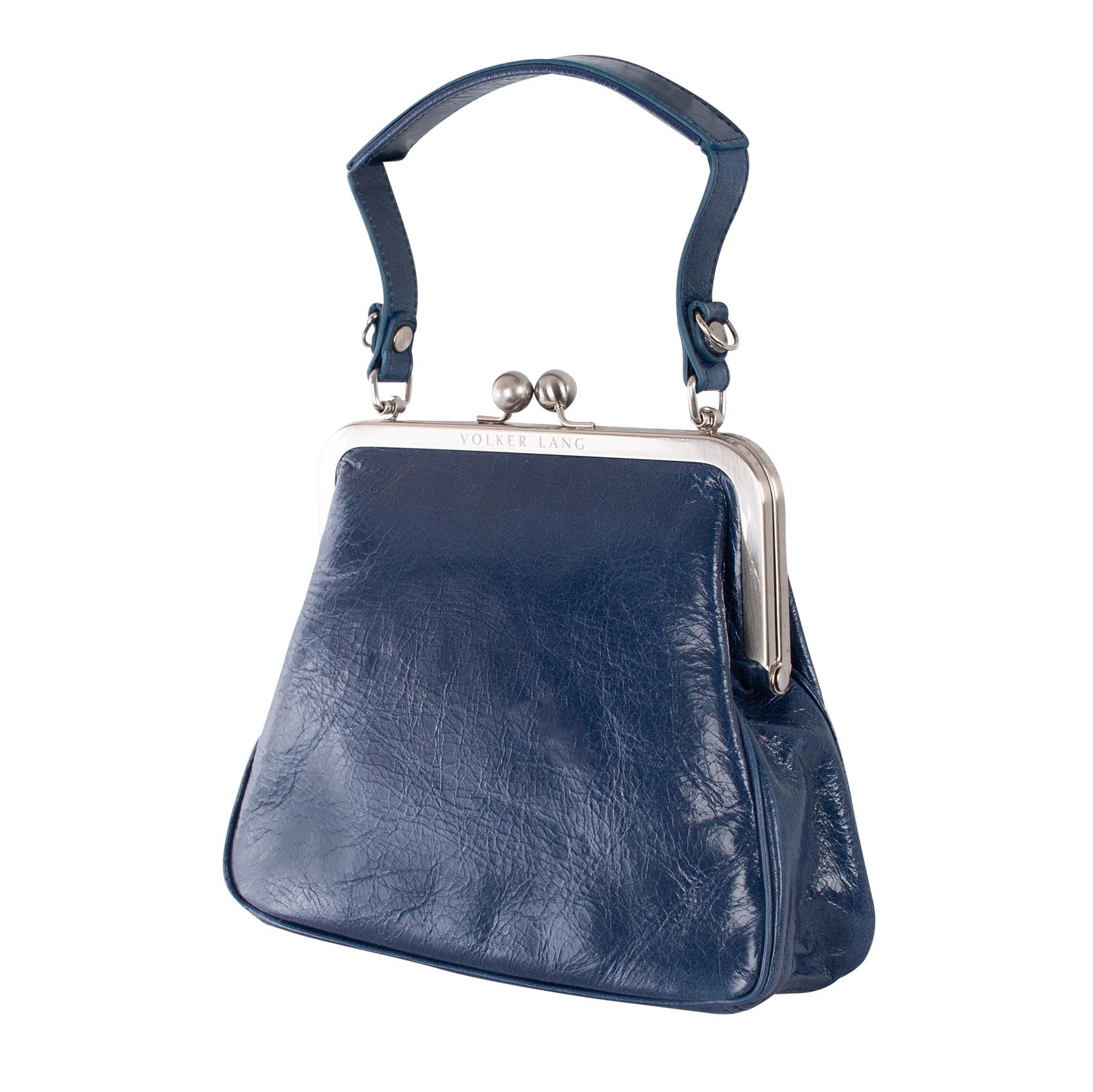 AUDREY | Handtasche Marineblau Vintage – Ausgehtasche mit festem Boden