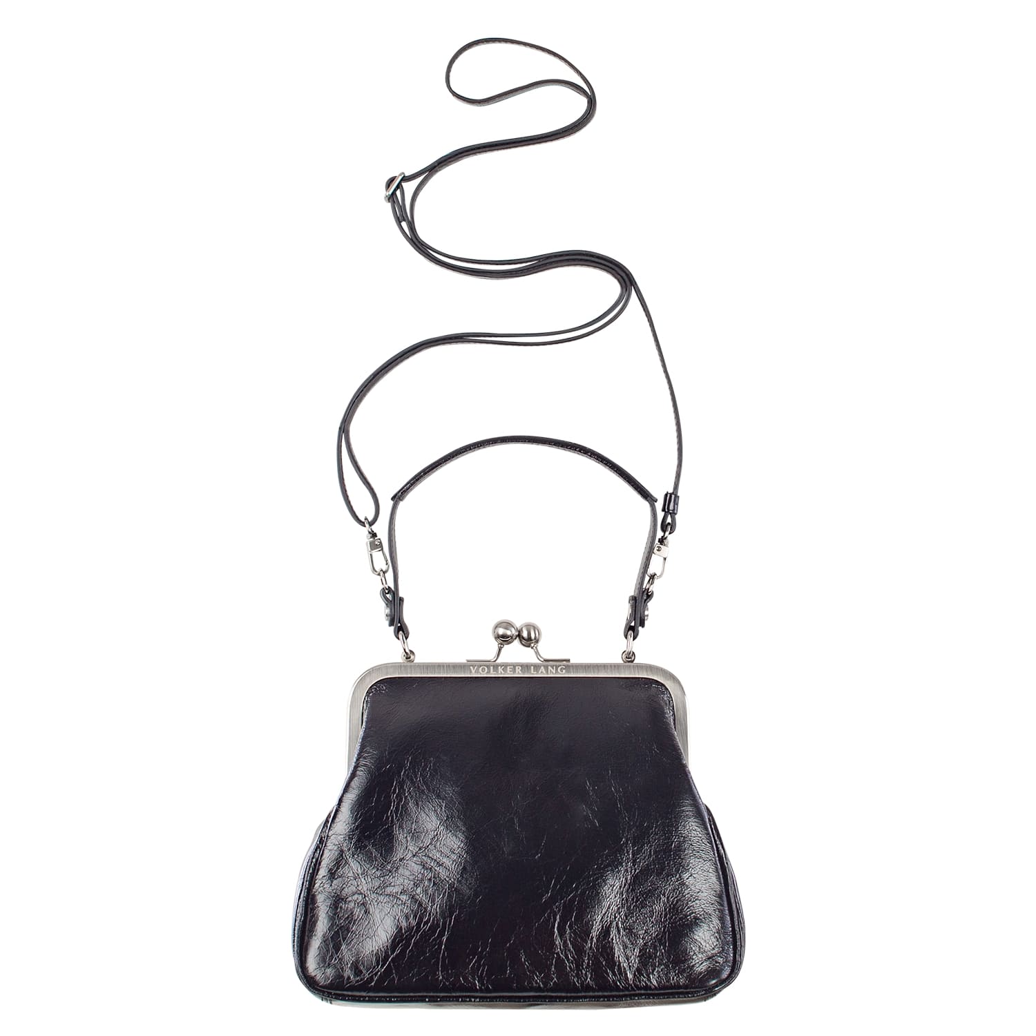 AUDREY | Handtasche Schwarz Vintage – kleine Ausgehtasche mit festem Boden