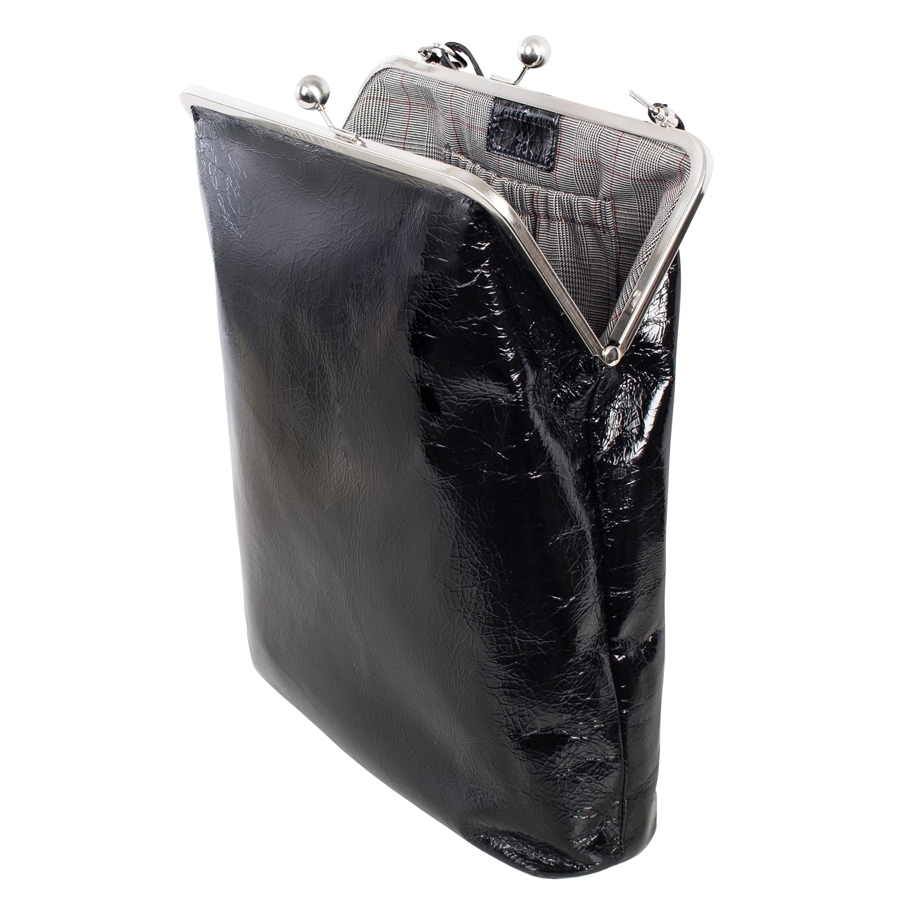 EFFI | Umhängetasche Schwarz Vintage Leder – Umhängetasche mit Bügelverschluss